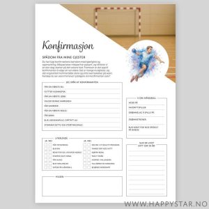 Spådomsark om konfirmanten, håndballgutt - 20 stk