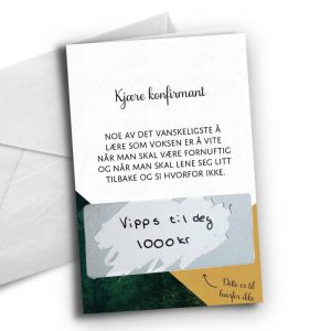 Kort konfirmant, med skrapefelt - Hvorfor ikke