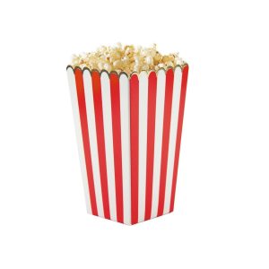 Snacksbokser stripet rød med gullkant - 8 stk