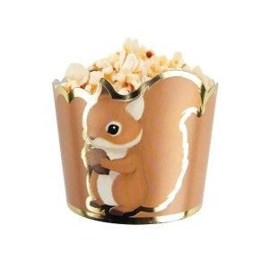 Snacksbeger rund, skogsdyr - 8 stk