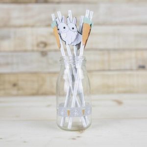 Papirsugerør, kanin og gulrot - 10 stk