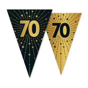 Vimpelbanner gull og svart, 70 år - 10m