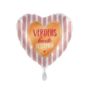Folieballong, hjerte - Verdens beste bestemor