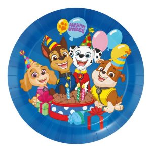 Papptallerkener 23cm, Paw patrol bursdag - 8 stk