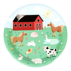 Papptallerkener, på bondegården - 8 stk