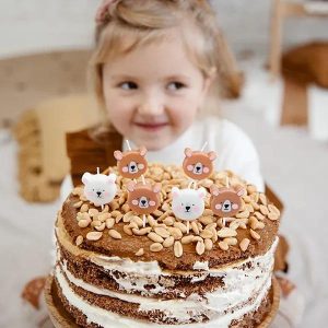 Kakelys, søte bamser - 6 stk