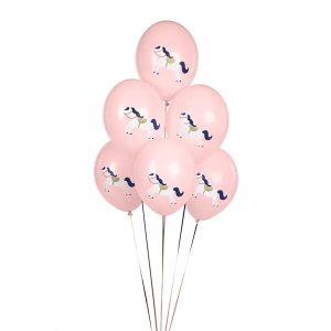 Ballonger rosa med hester - 6 stk