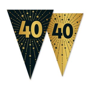 Vimpelbanner gull og svart, 40 år - 10m