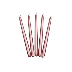 Kronelys, 10 stk - Metallic rosegull