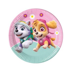 Papptallerkener 23cm, rosa Paw Patrol - 8 stk
