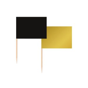 Cocktailpinner, svart og gull - 50 stk