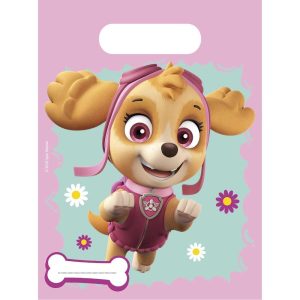 Godteposer plast, rosa Paw patrol - 8 stk