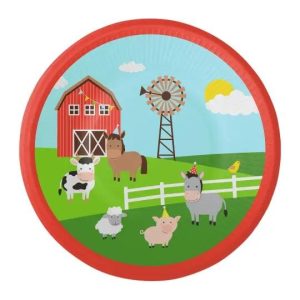 Papptallerkener 18cm, bondegård - 8 stk