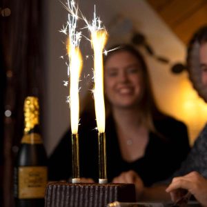 Kakefakkel, metallic gull  – 3 stk