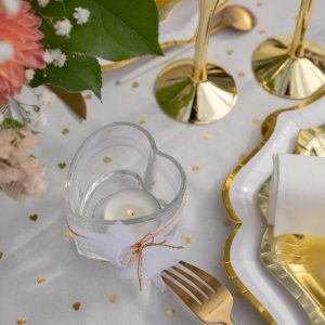 Telysholder glass, hjerte - 1 stk