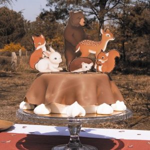 Kakepynt, søte skogsdyr - 6 deler