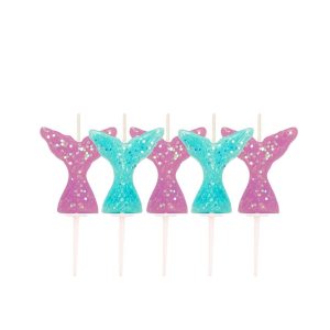 Kakelys, Havfruehaler med glitter - 5 stk