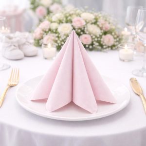 Servietter middag eksklusiv, lys rosa - 20 stk