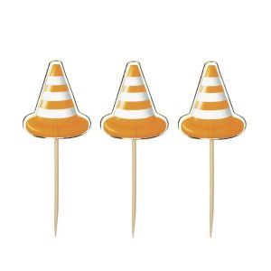 Cupcakepynt, trafikk kjegler - 10 stk