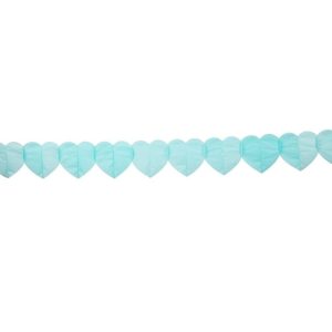 Girlander hjerter, lys blå - 6 meter