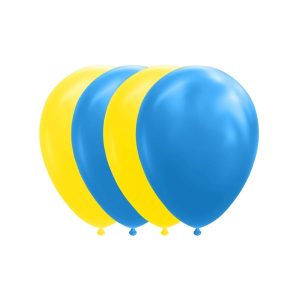 Ballonger, gul og blå - 10 stk