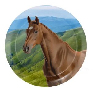 Papptallerkener 18cm, Hest - 8 stk