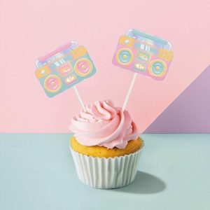 Cupcakepynt, 90s party - 10 stk