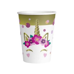 Pappkopper, enhjørning blush - 8 stk