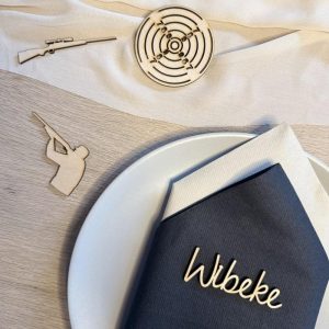 Bordkonfetti treverk stor, skyting - 6 stk