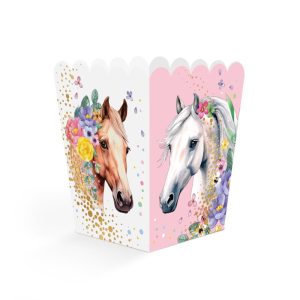 Snacksbokser, hester og blomster - 8 stk