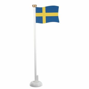 Bordpynt - Flaggstang med svensk flagg