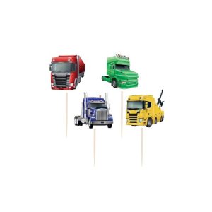 Cupcakepynt, Lastebiler - 16 stk