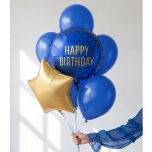 Folieballong bursdag - Mørk blå