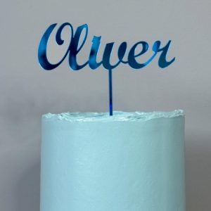 Kakepynt, speil blå - eget navn