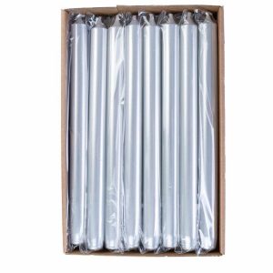 Kronelys, 1 stk - Metallic sølv