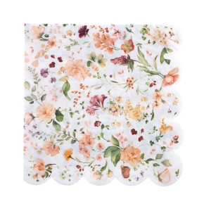 Servietter lunsj, småblomstret dusty rose – 12 stk