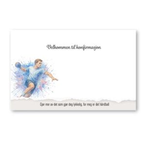 Bordkort konfirmasjon, Håndball gutt - 20 stk
