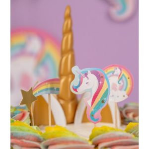 Cupcakepynt, enhjørning - 16 stk
