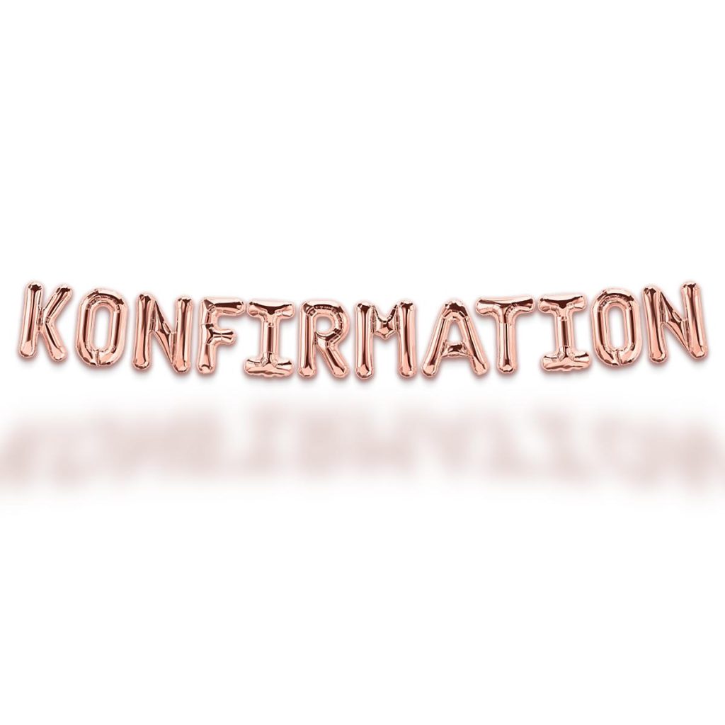 Ballongbanner, rosegull - Konfirmation