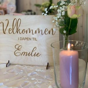 Velkomstskilt, navnefest - eget navn