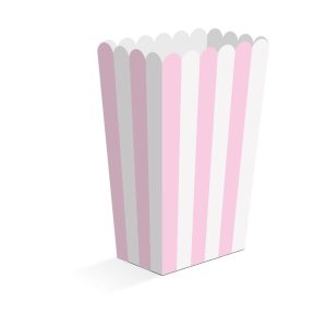 Snacksbokser, stripet lys rosa - 8 stk