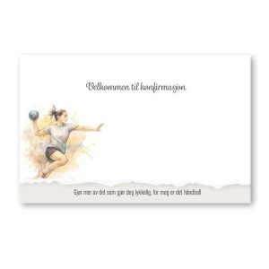 Bordkort konfirmasjon, Håndball jente - 20 stk