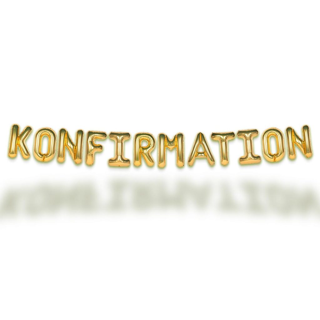 Ballongbanner, gull - Konfirmation
