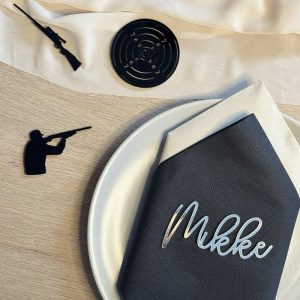 Bordkonfetti svart stor, Skyting - 6 stk