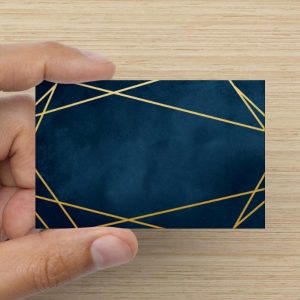 Bordkort, blå og gull - 20 stk