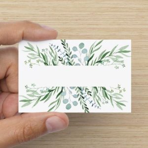 Bordkort, botanisk med hvitt skrivefelt - 20 stk