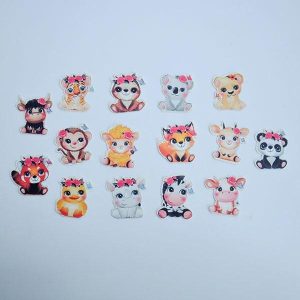 Spiselige cupcakebilder, søte babydyr - 24 stk