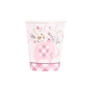Pappkopper baby, elefant rosa - 8 stk