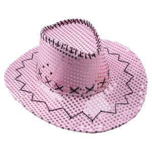 Cowboyhatt - rosa med paljetter