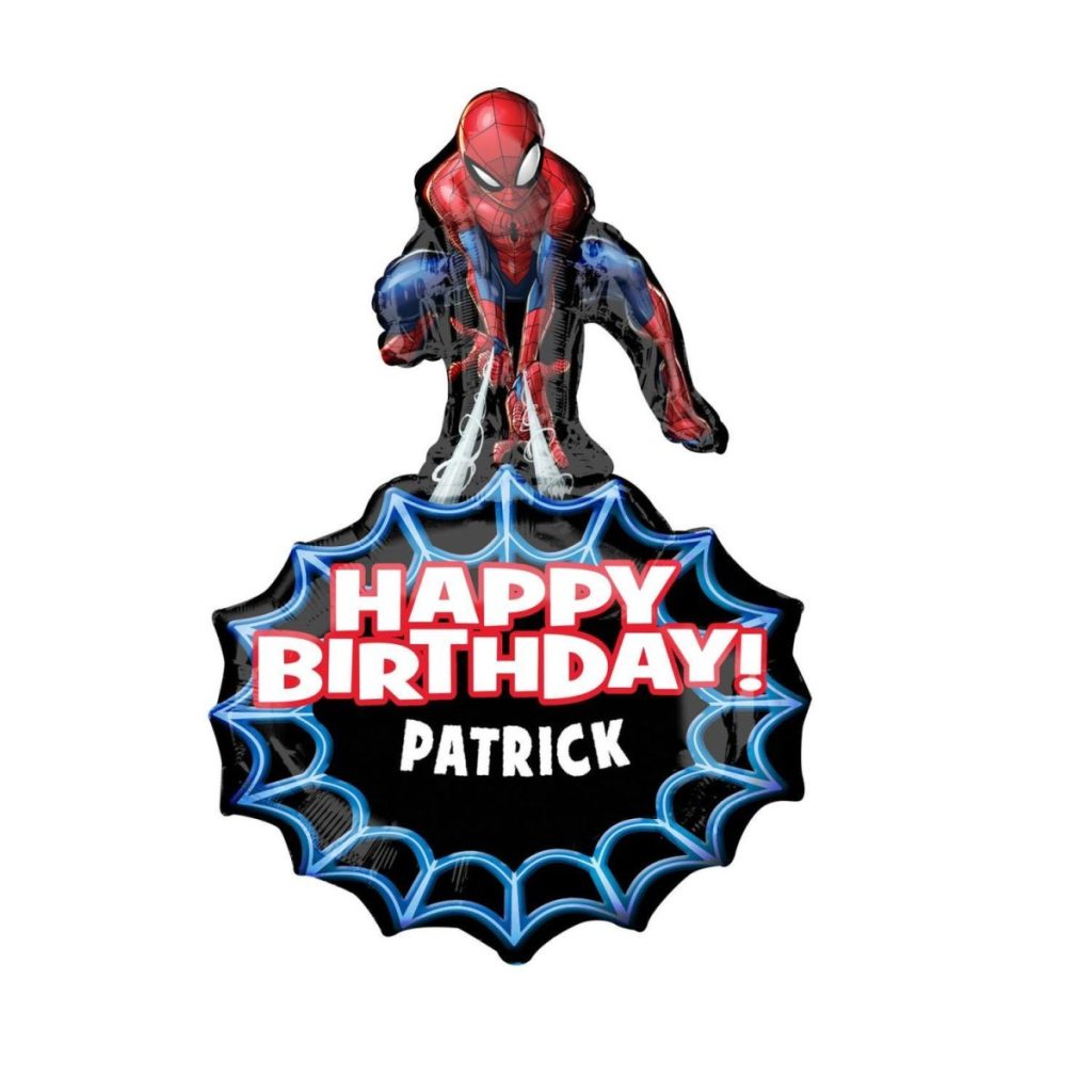 Folieballong bursdag, Spiderman 86 cm  - Skriv eget navn